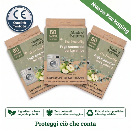 MadreNatura™ | 30 Fogli Detergenti Ecologici per Lavatrice