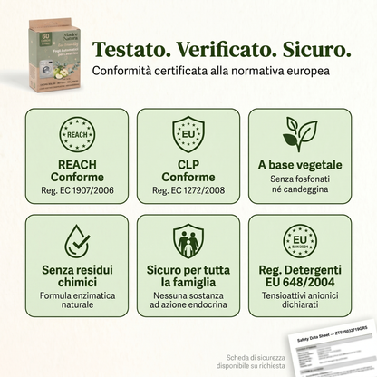 MadreNatura™ | 30 Fogli Detergenti Ecologici per Lavatrice