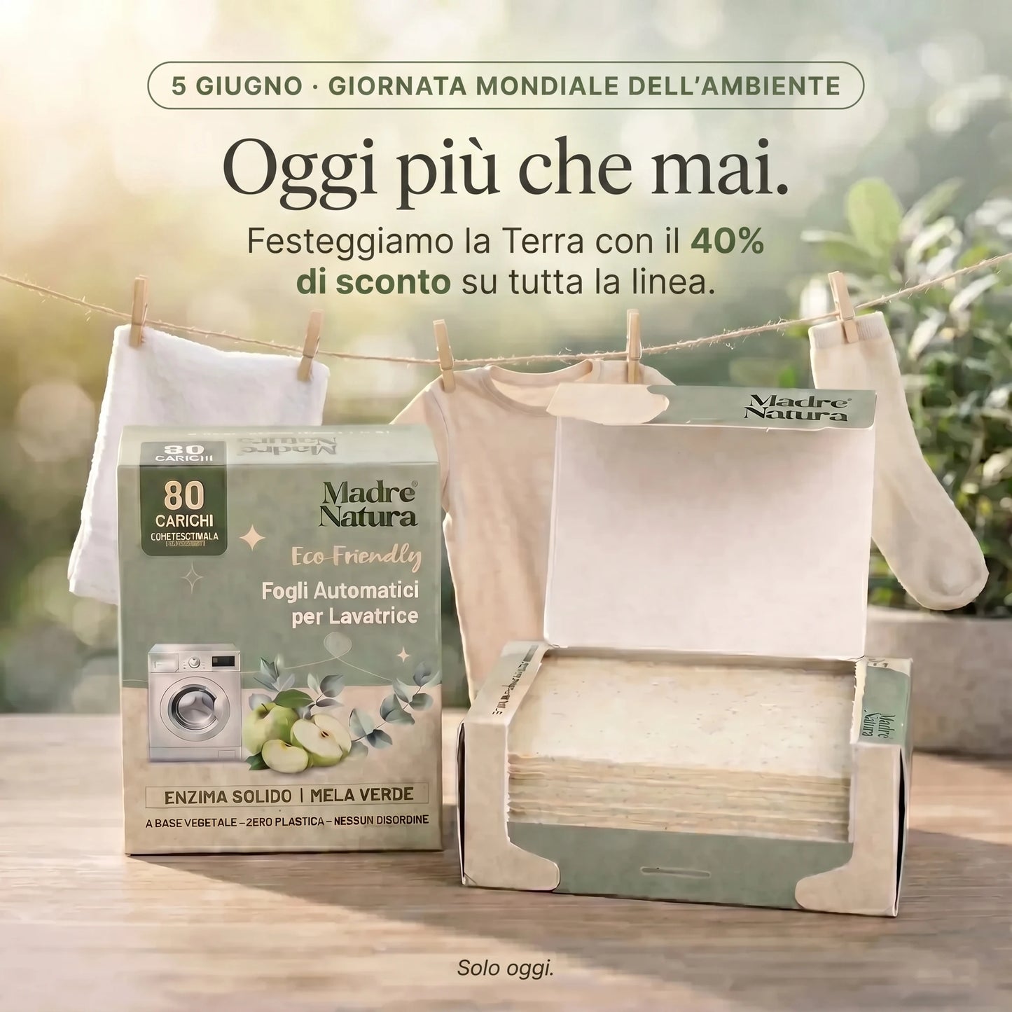 MadreNatura™ | Fogli Detergenti Per Lavatrice